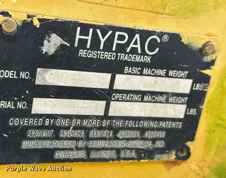 image for item MT9029 1999 Hypac C754A double drum vibratory roller