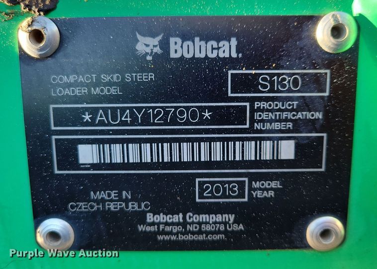 image for item OH9392 2013 Bobcat S130 skid steer loader