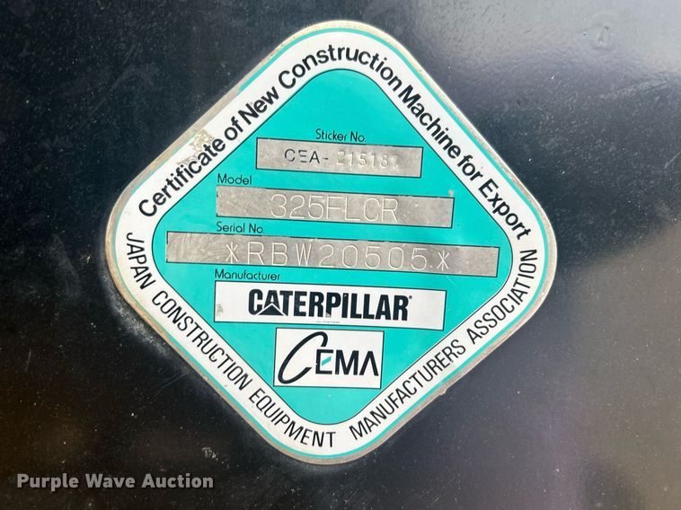 image for item YA0039 2019 Caterpillar 325F L excavator