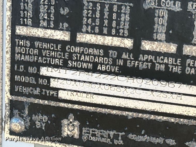 image for item DO0497 2012 Merritt grain trailer