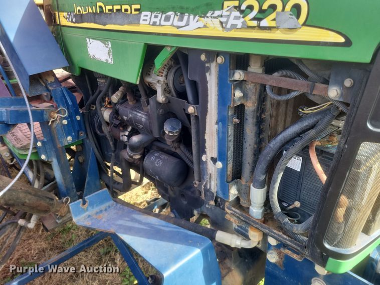 image for item DQ3807 2003 John Deere 5220 tractor with Brouwer sod harvester