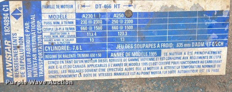 image for item DX1570 1995 International 2554 applicator truck