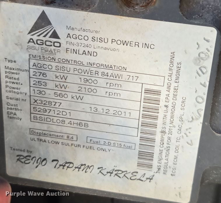 image for item DX1610 2012 AGCO Rogator RG1300  sprayer