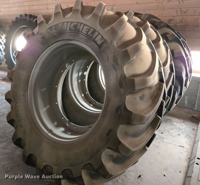 image for item DX1611 (4) Michelin 620/70R38 tires and wheels