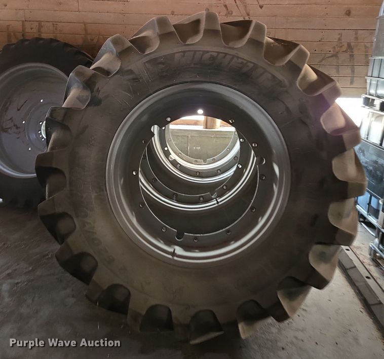 image for item DX1611 (4) Michelin 620/70R38 tires and wheels