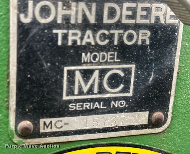 image for item DX3870 1950 John Deere MC tractor