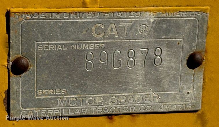 image for item EH0017 1965 Caterpillar  120 rigid frame motor grader