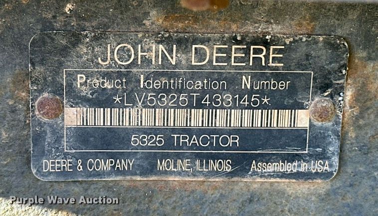 image for item EJ5168 2008 John Deere 5325 MFWD tractor