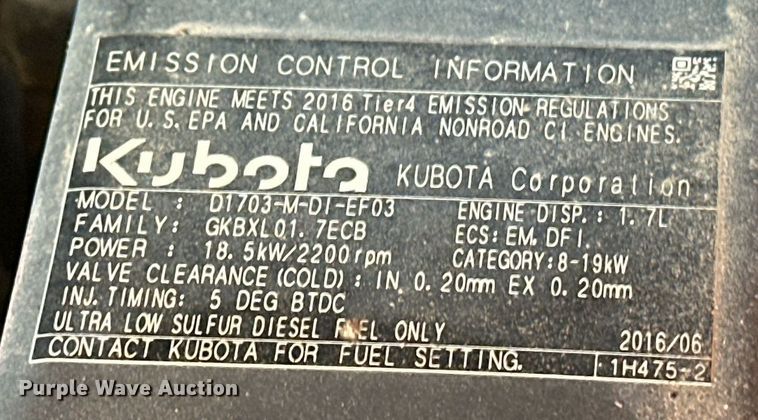 image for item EJ5192 Kubota L2501D MFWD tractor