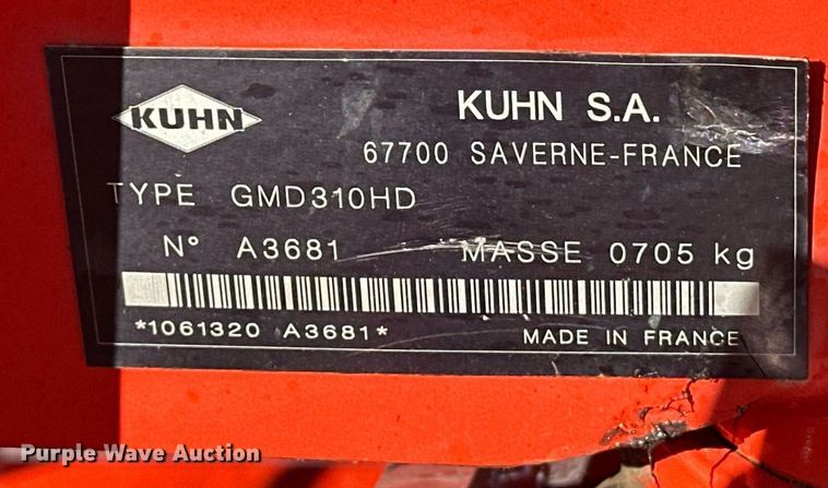image for item EJ5222 Kuhn GMD310HD disc mower