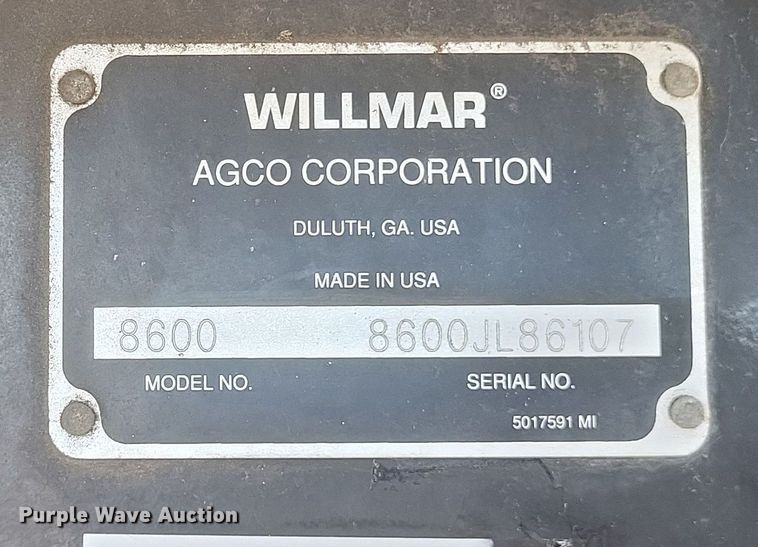 image for item EJ8119 2001 Willmar Eagle 8600 sprayer
