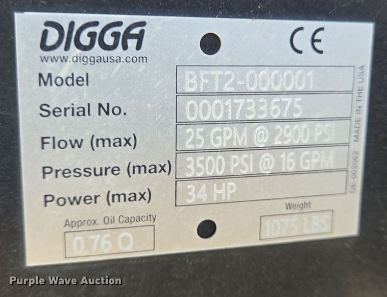 image for item EQ2507 Digga BFT2-000001 skid steer trencher