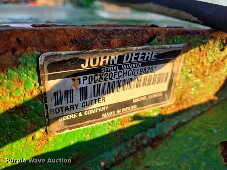 image for item EQ3771 2017 John Deere  CX20 batwing rotary mower