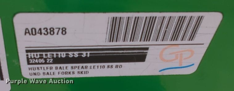 image for item ER4671 Hustler LiftMax LE110 skid steer bale spear