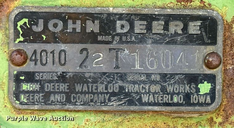 image for item ER8494 1961 John Deere 4010 tractor