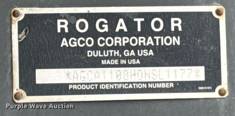 image for item OG9755 2013 Agco Rogator RG1100 spreader