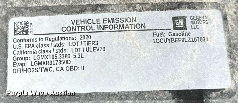 image for item DF8446 2020 Chevrolet Silverado 1500 Crew Cab pickup truck