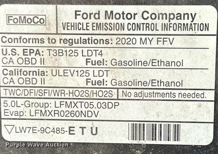 image for item DF8447 2020 Ford F150 SuperCrew pickup truck