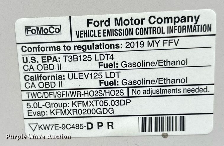 image for item DF8449 2019 Ford F150 SuperCrew pickup truck