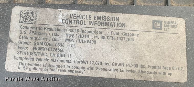 image for item DM1765 2016 Chevrolet  4500 shuttle bus