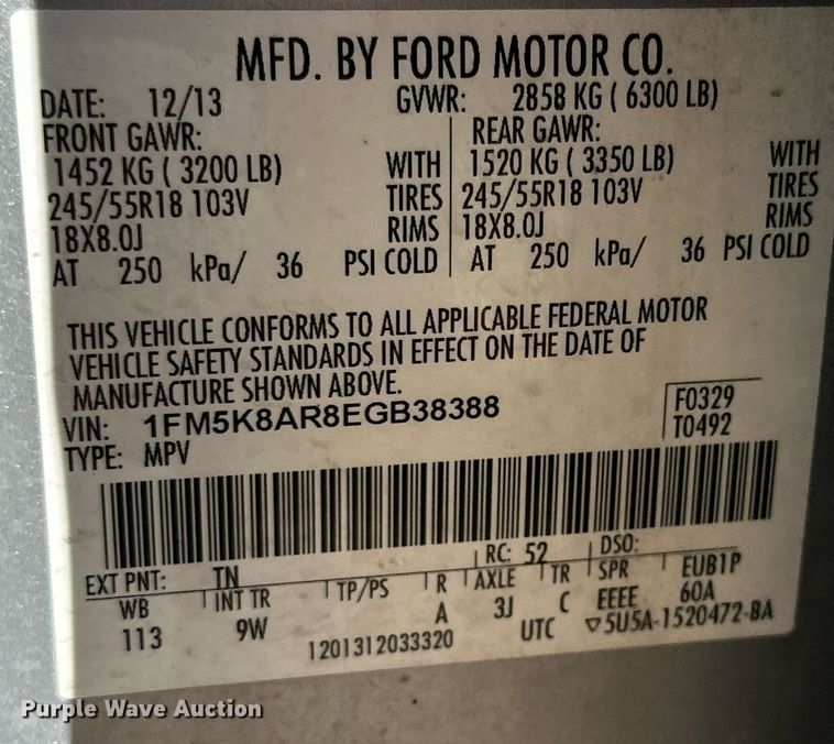 image for item DP5975 2014 Ford Explorer Police Interceptor SUV