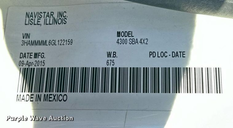 image for item DP5991 2016 International 4300  box truck