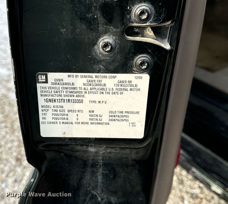 image for item DP6795 2001 Chevrolet Tahoe SUV