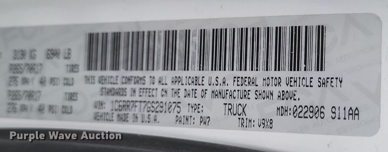 image for item DQ3824 2016 Dodge  Ram 1500 Quad Cab pickup truck