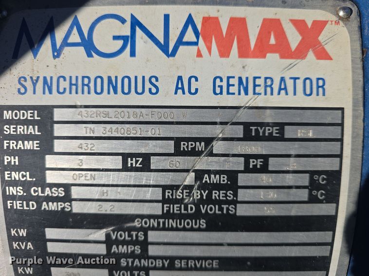 image for item DQ5337 Marathon Electric Magna Max 432RSL2018A-F000W generator