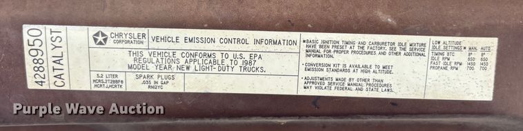 image for item DS2548 1987 Dodge  Power Ram  pickup truck