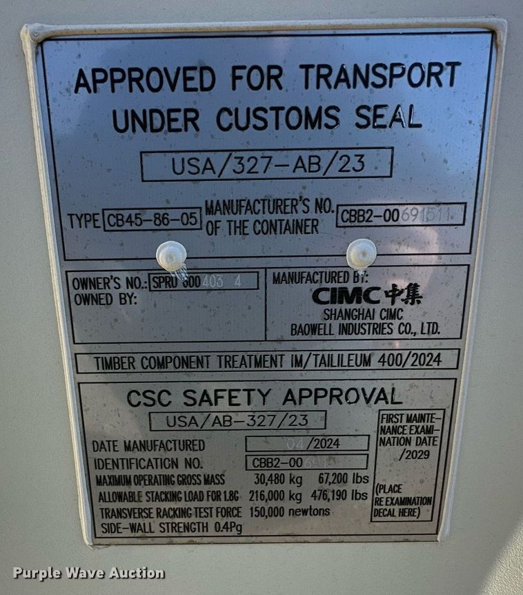 image for item DS3210 2024 shipping container