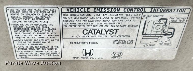 image for item DS3240 2005 Honda Civic 