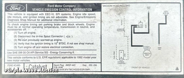 image for item DS3267 1992 Mercury Cougar 