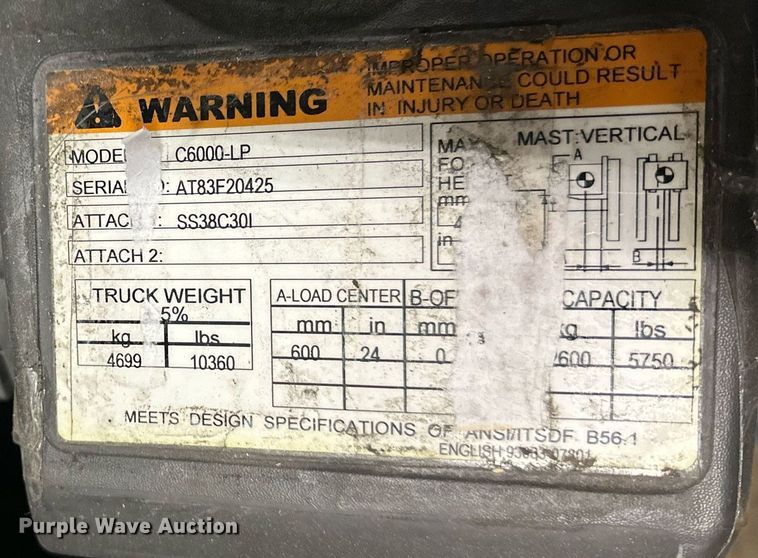 image for item DS3291 Caterpillar C6000 forklift