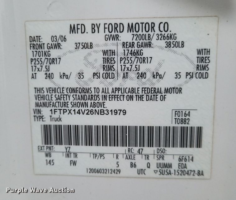 image for item DS5162 2006 Ford F150 XLT SuperCab pickup truck