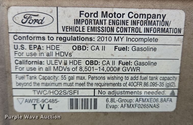 image for item DT5378 2010 Ford E350 shuttle bus
