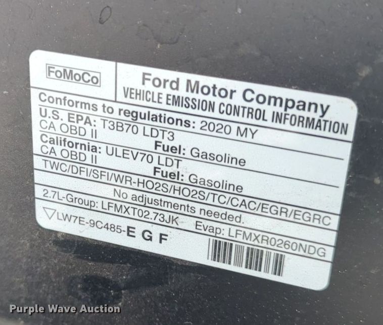 image for item DT6503 2020 Ford F150 SuperCrew pickup truck