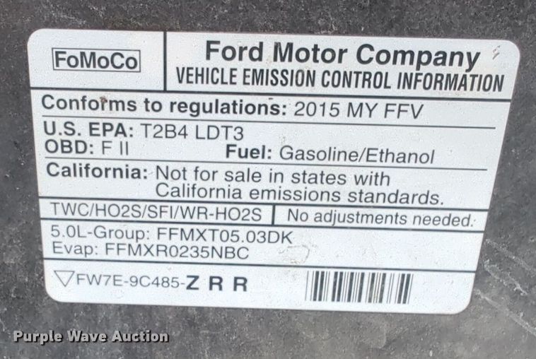 image for item DT6512 2015 Ford F150 SuperCrew pickup truck