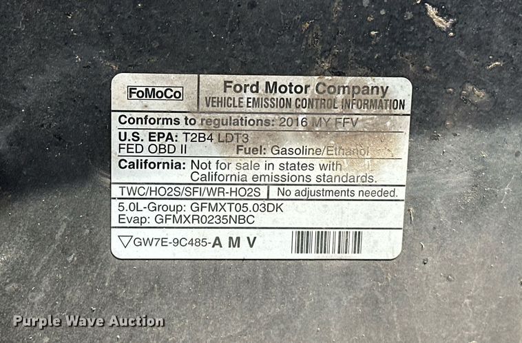 image for item DT6522 2016 Ford F150 SuperCrew pickup truck