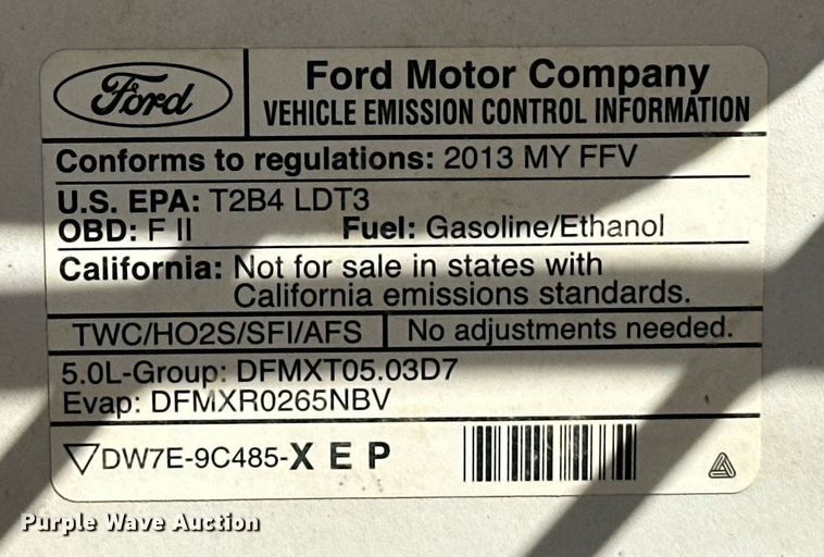 image for item DT6533 2013 Ford F150 SuperCrew pickup truck