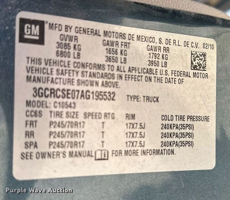 image for item DT6534 2010 Chevrolet Silverado 1500 Crew Cab pickup truck