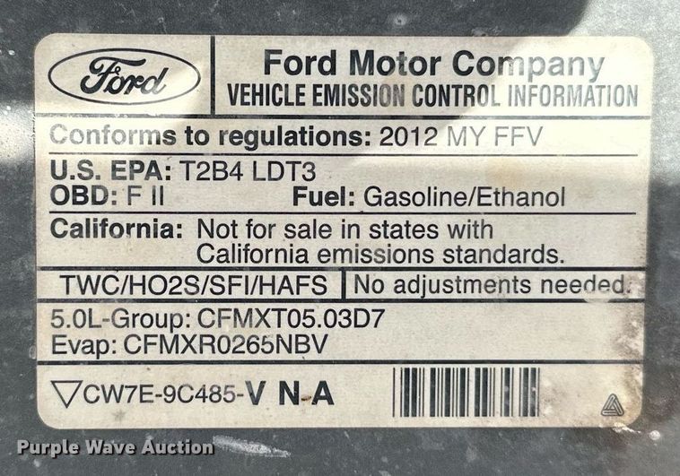 image for item DT6535 2012 Ford F150 SuperCrew pickup truck