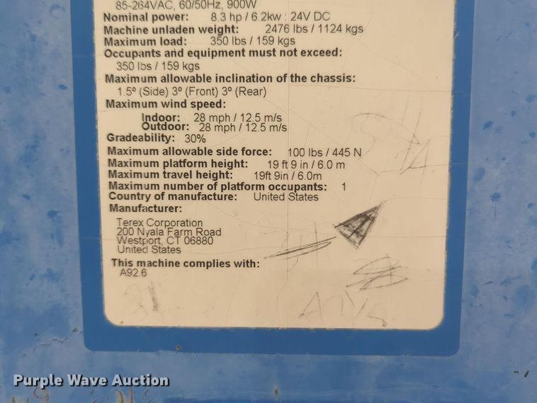 image for item DT6612 Genie GR20 vertical lift