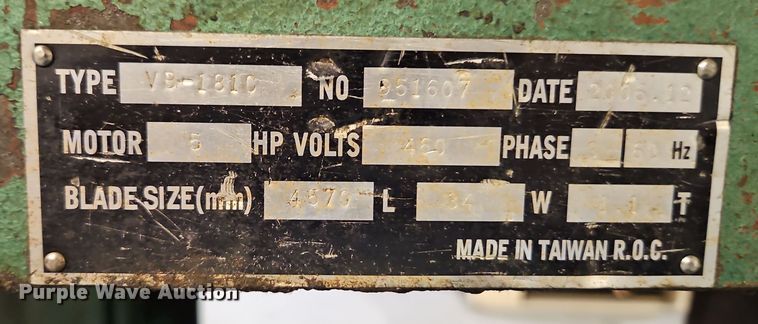 image for item DT7581 2006 Peerless VB-181C metal band saw