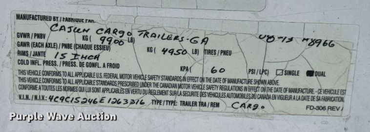 image for item DU9456 2014 Cajuan Cargo Trailers mobile office