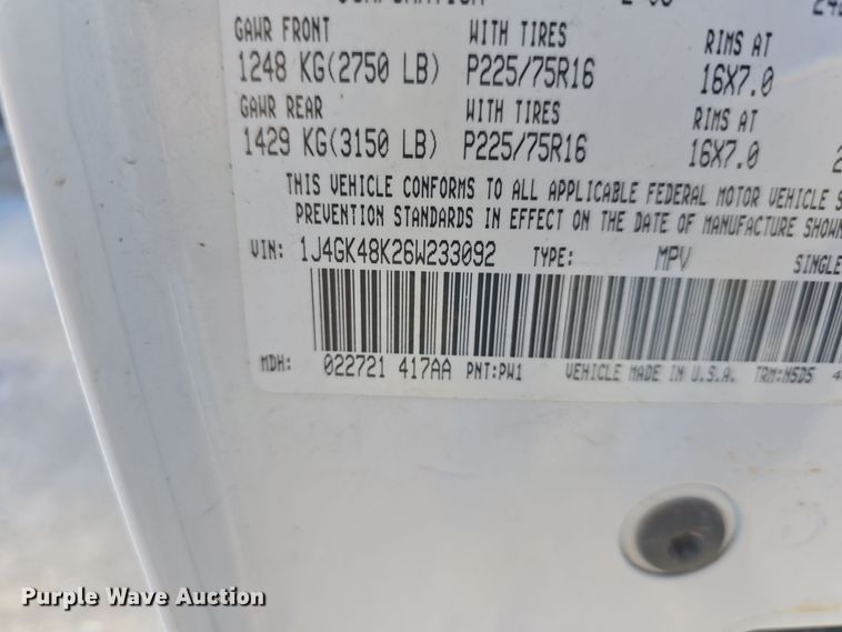 image for item DV0120 2006 Jeep Liberty SUV