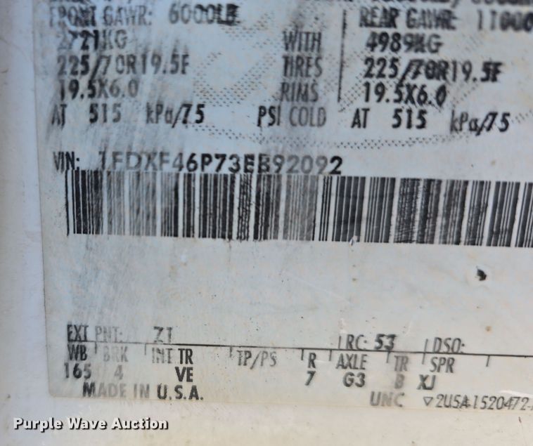 image for item DV0122 2003 Ford F450 Super Duty flatbed truck