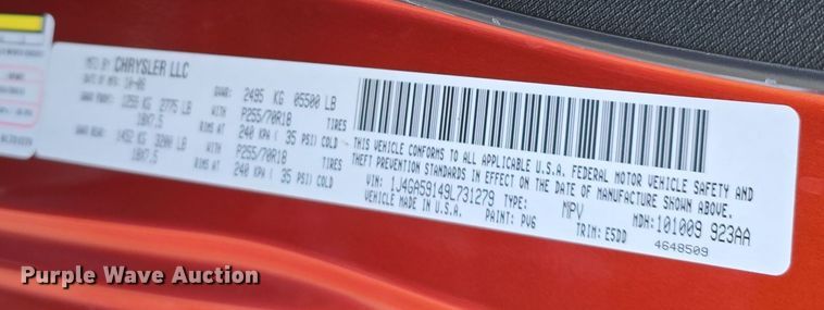 image for item DV0146 2009 Jeep Wrangler Unlimited Sahara SUV