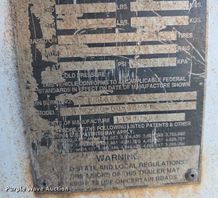 image for item DV0172 1992 Monon MAX-DC-00-48WXT storage container