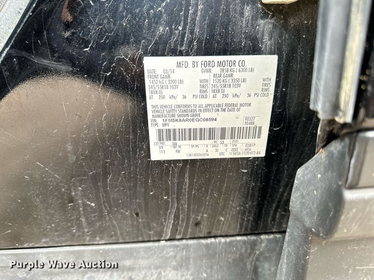 image for item DW2375 2014 Ford Explorer Police Interceptor SUV